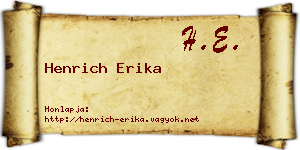 Henrich Erika névjegykártya